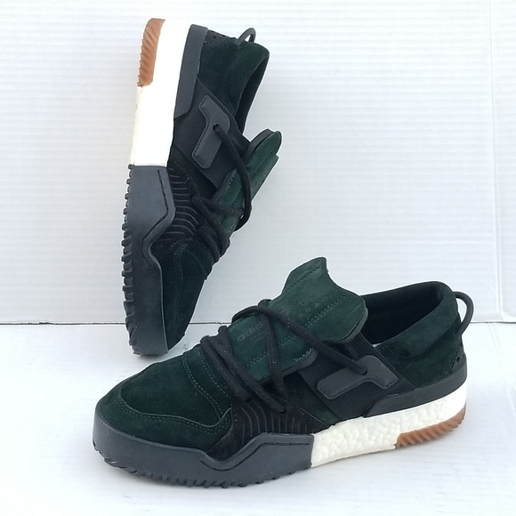 ADIDAS x ALEXANER WANG AW Bball GREEN NIGHT  Lo Sneakers 2017 - Picture 7 of 16